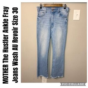 MOTHER The Hustler Ankle Fray Jeans Wash AU Revoir Size 30